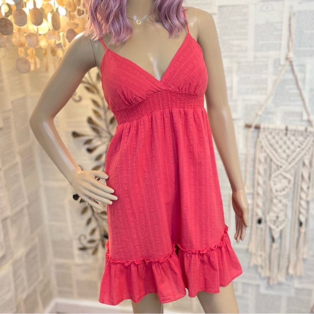 Forever 21 Pink Ruffle Spaghetti Strap Ruffle Dress